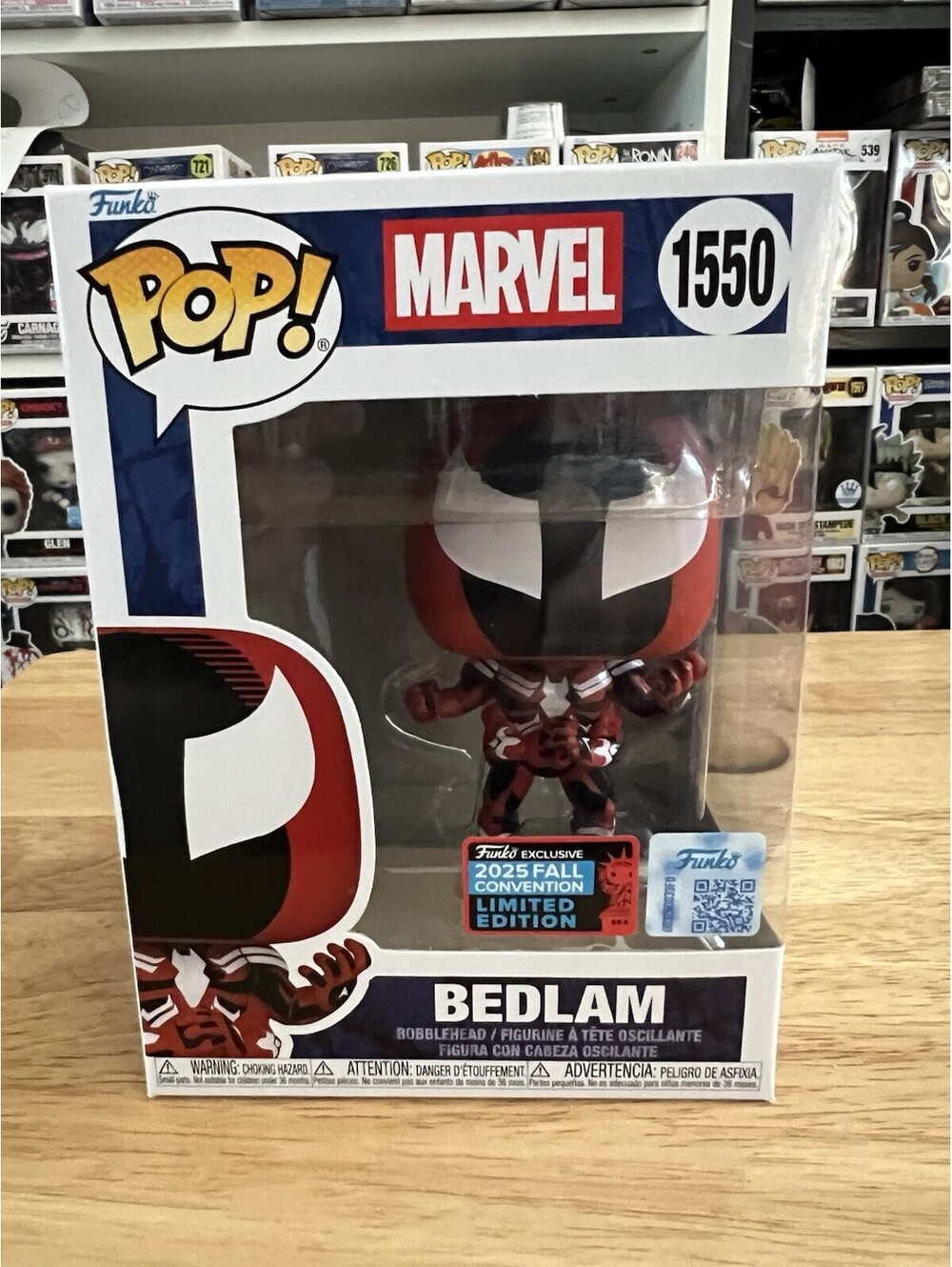 NEW IN HAND LE EXCLUSIVE Bedlam Funko Pop Bobblehead #1550 Marvel Venom Comics